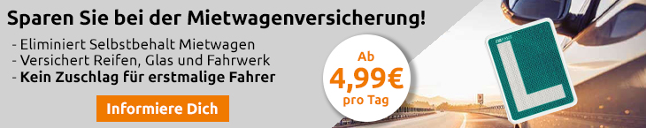 Eliminieren Sie die Selbstbeteiligung am Mietwagen ohne Aufpreis für Erstfahrer