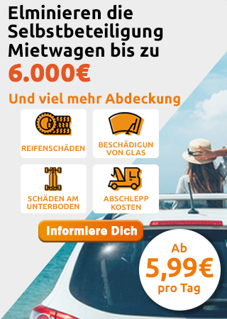 Keine Selbstbeteiligung bei Mietwagenvermietung ab 7,59 € pro Tag